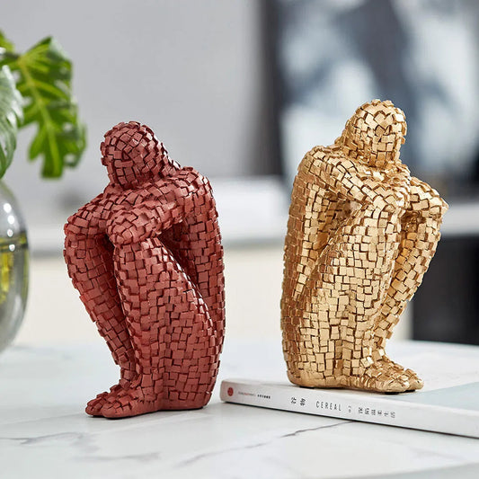 Modern Thinking Human Figurines Abstract Statues Office Desk Decor Accessories