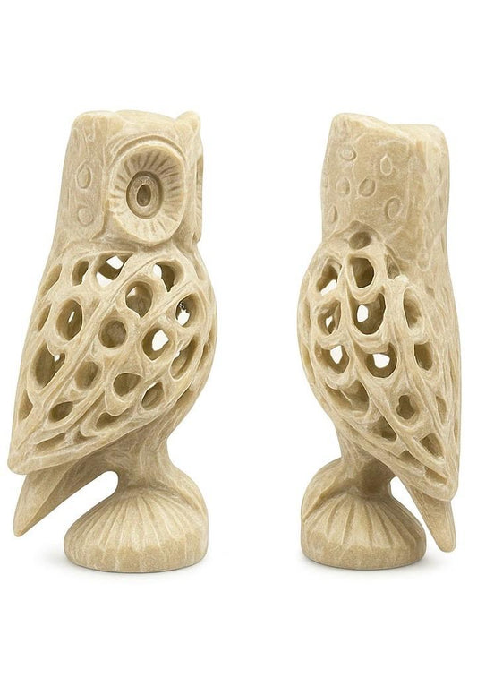 Handcrafted Stone Owl Statue | Vastu Home Decor for Wealth, Wisdom & Protection