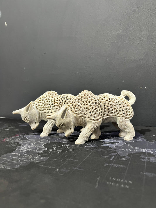 Exquisitely Hand-Carved Bullfighter Marble Statue ,1Pc