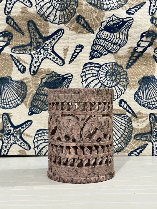 Handcrafted Marble Pen Stand β 4β (H) x 3β (Dia.)