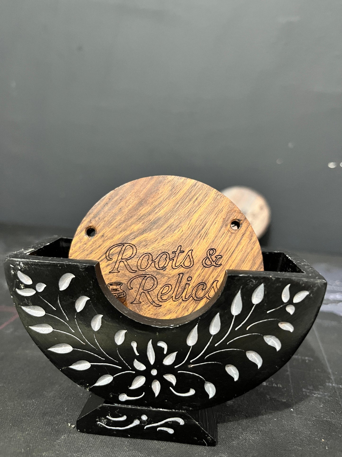 Premium Marble Tea Coaster Set – Handcrafted, Elegant Design (3.5-inch, with Holder)