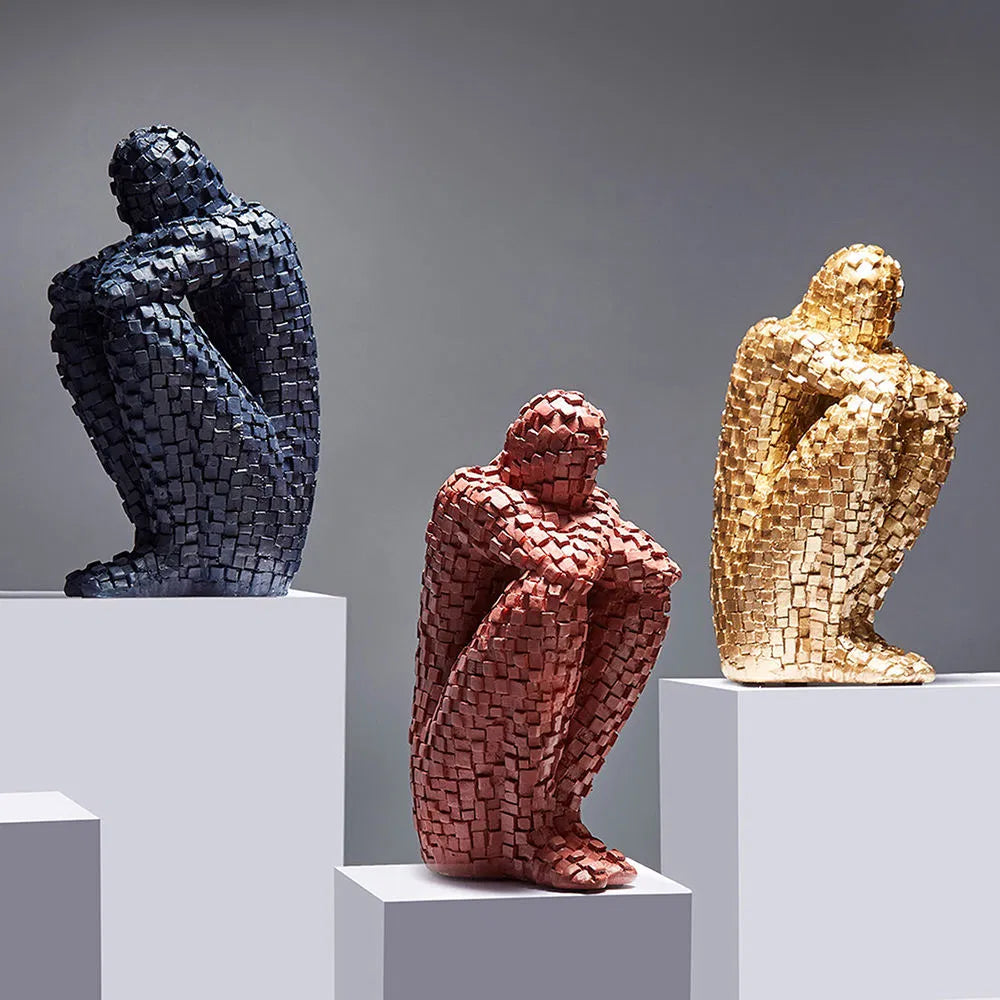 Modern Thinking Human Figurines Abstract Statues Office Desk Decor Accessories