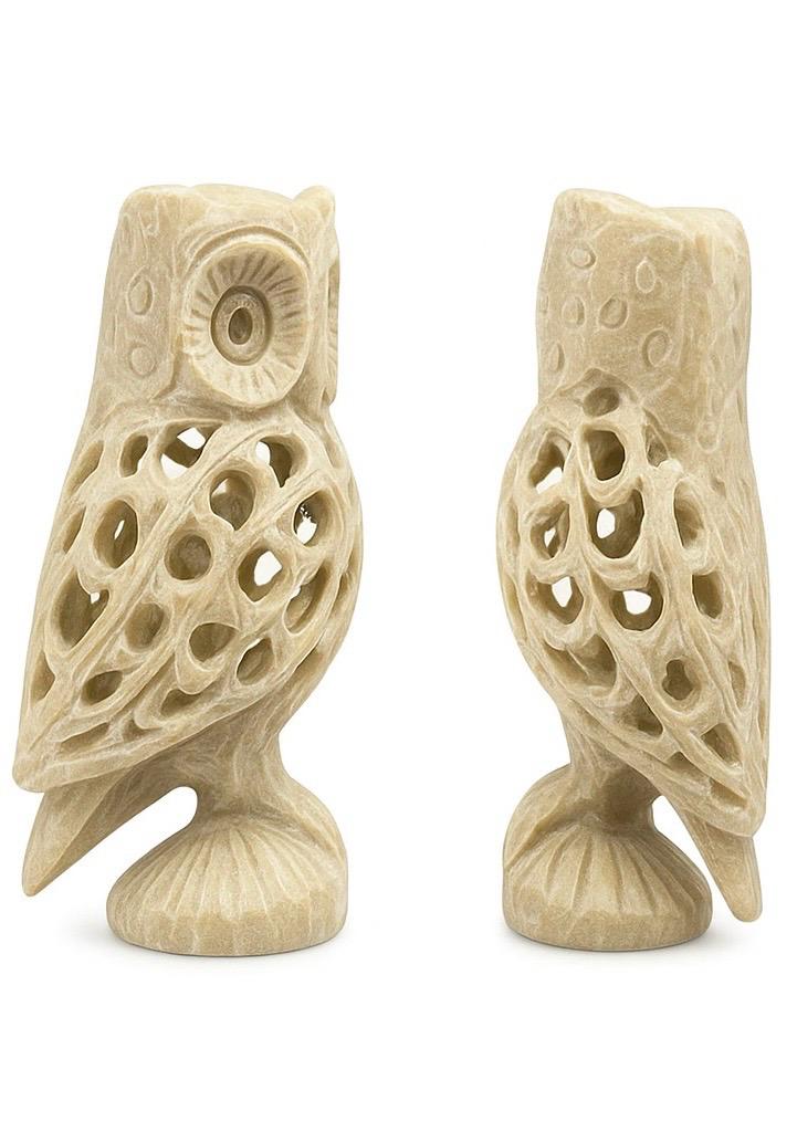 Handcrafted Stone Owl Statue | Vastu Home Decor for Wealth, Wisdom & Protection