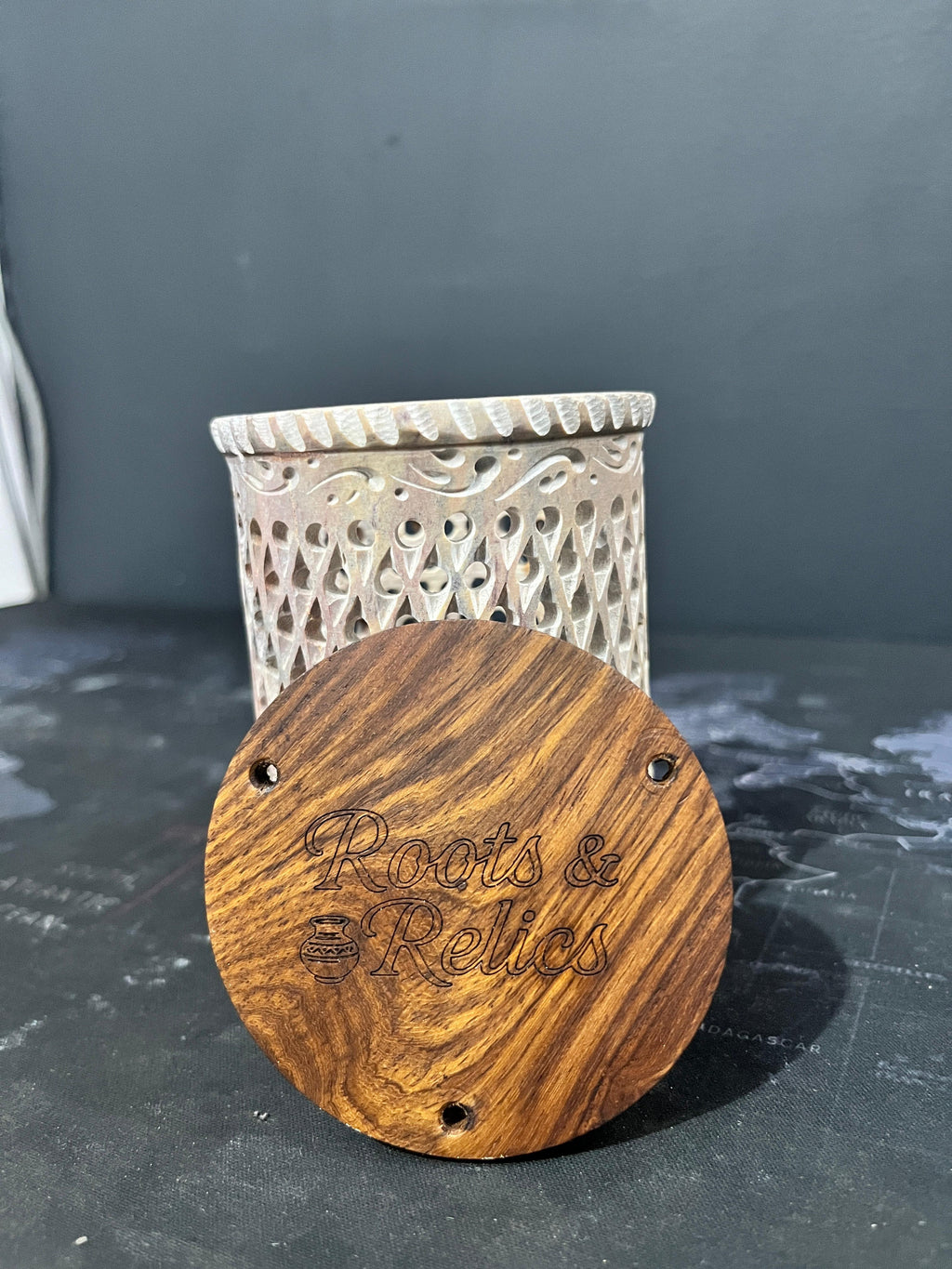 Handcrafted Soapstone Pen Stand – 4 Inch Carved Holder for Desk, Office & Home Décor