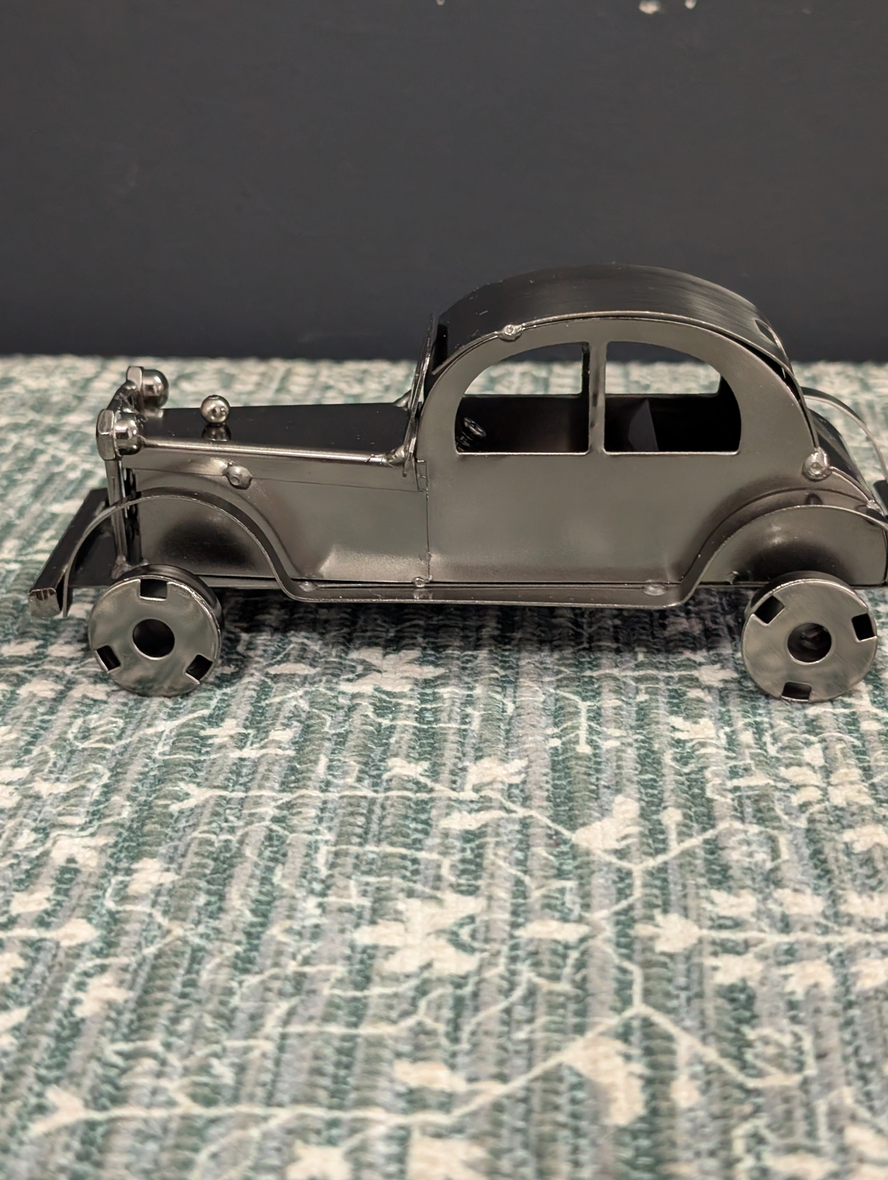 RootsandRelic, Vintage Metal Car Model – Handcrafted Industrial Decor