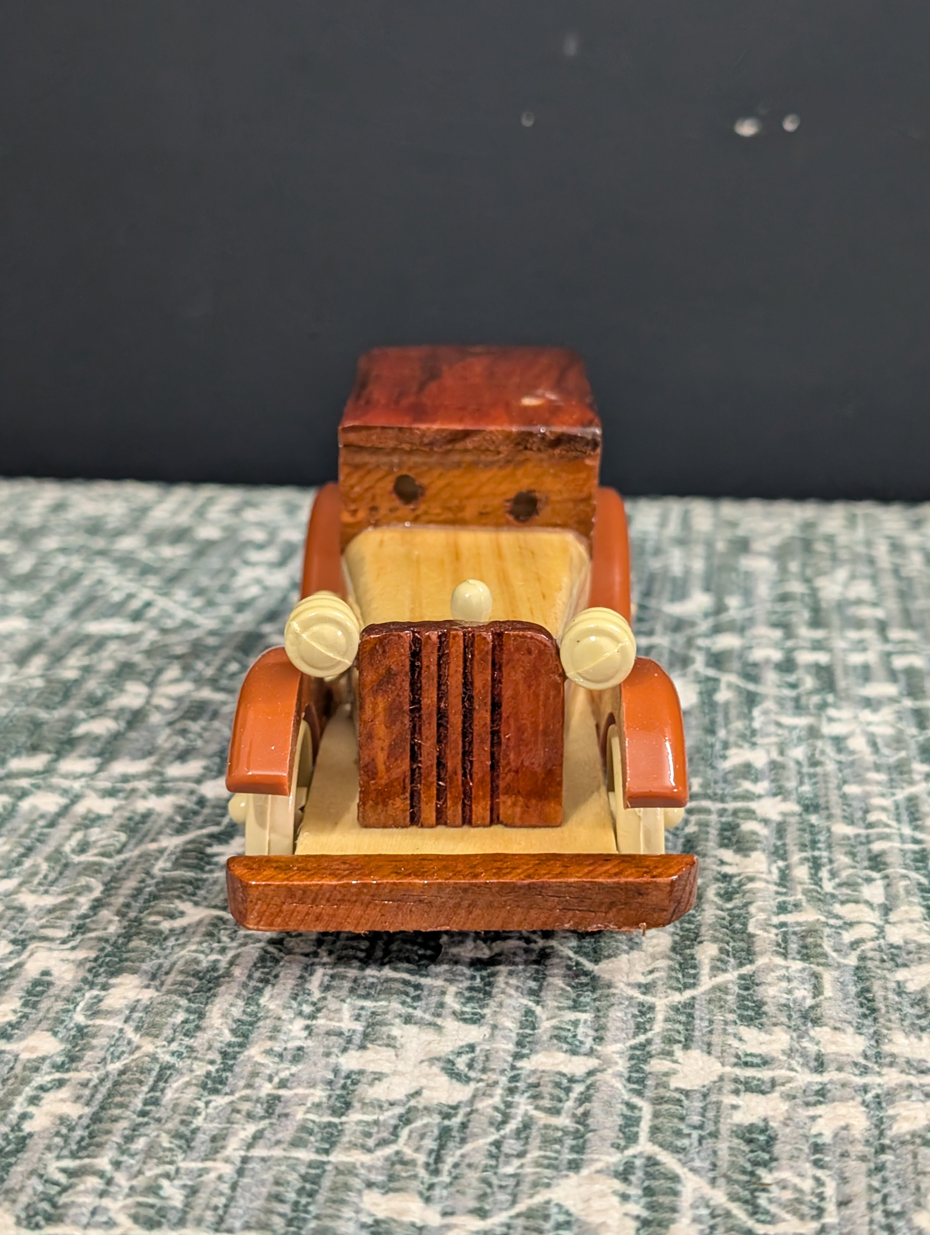 Roots and Relic,Vintage Wooden Car Model – Handcrafted Retro Automobile Decor