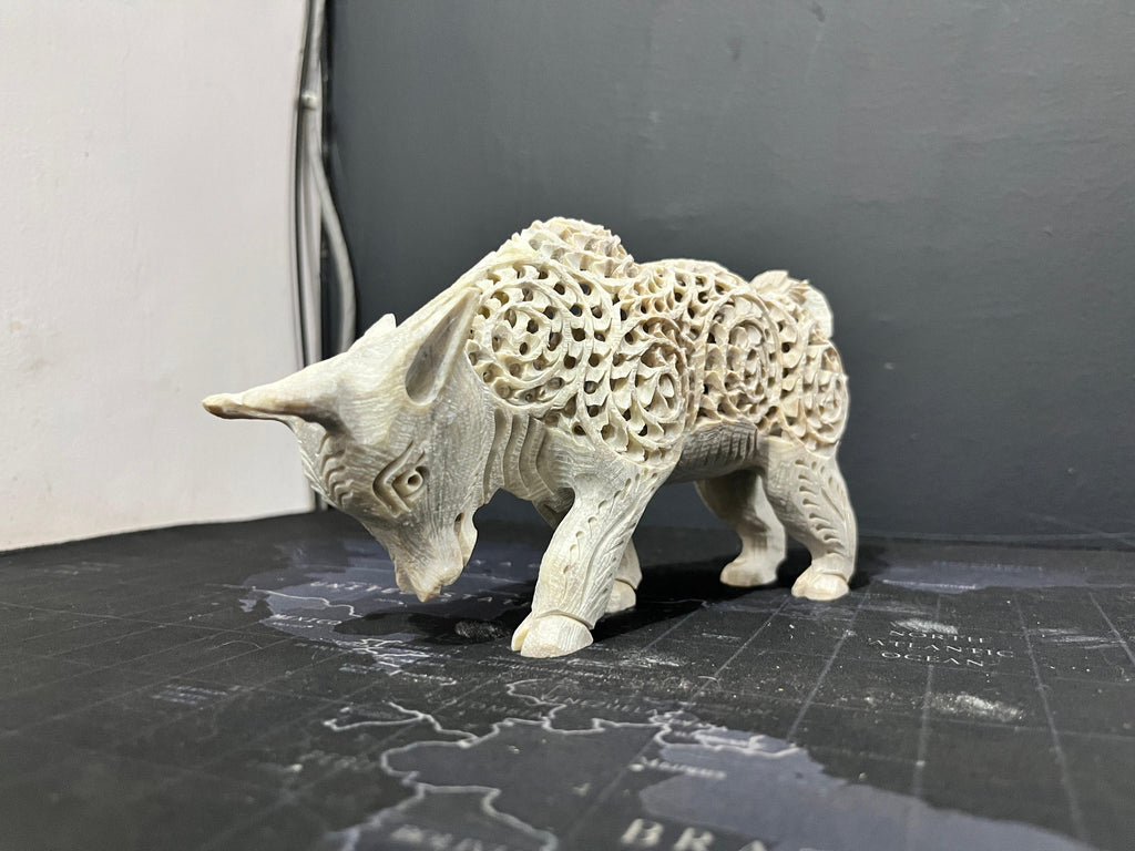 Exquisitely Hand-Carved Bullfighter Marble Statue ,1Pc