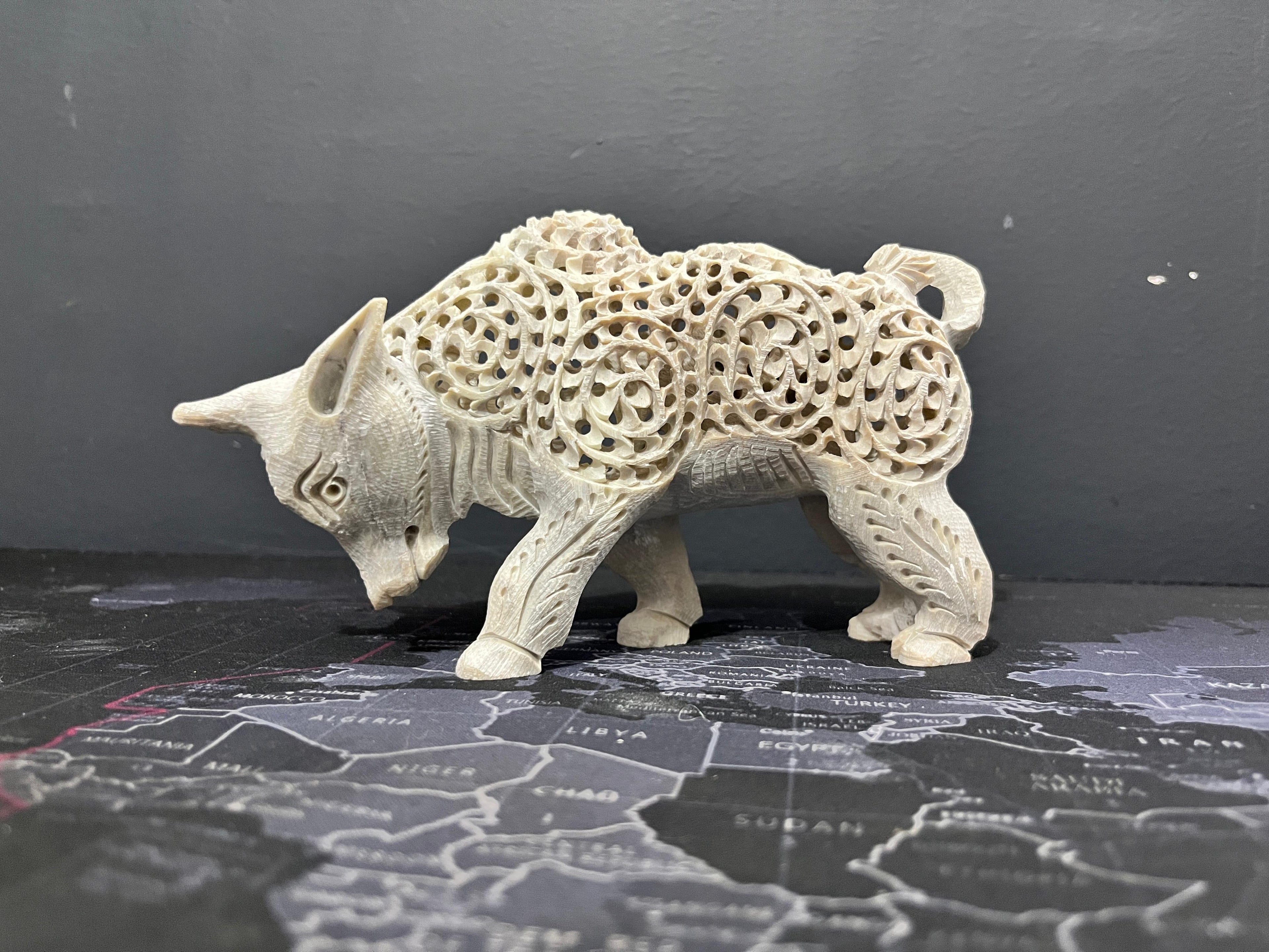 Exquisitely Hand-Carved Bullfighter Marble Statue ,1Pc