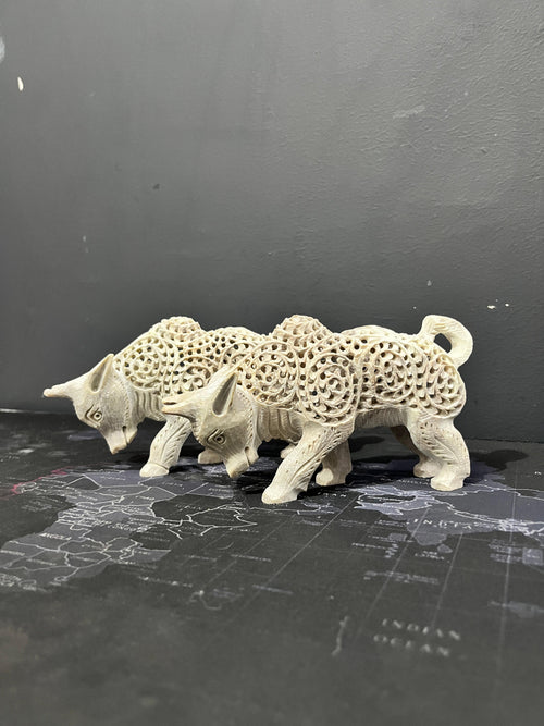 Exquisitely Hand-Carved Bullfighter Marble Statue ,1Pc