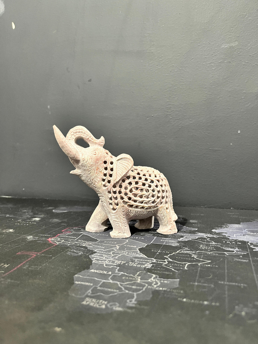 Hand-Carved Soapstone Elephant with Elephant Inside